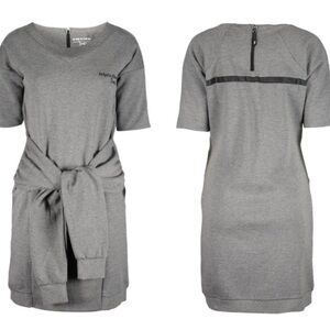 TRIPLE Five Soul heather gray tie front sweatshirt sweater dress Sz L
